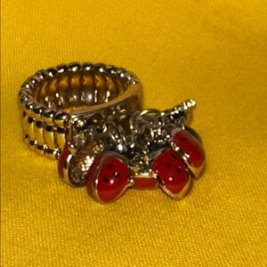 Charming Gold Ladybug Charm Ring